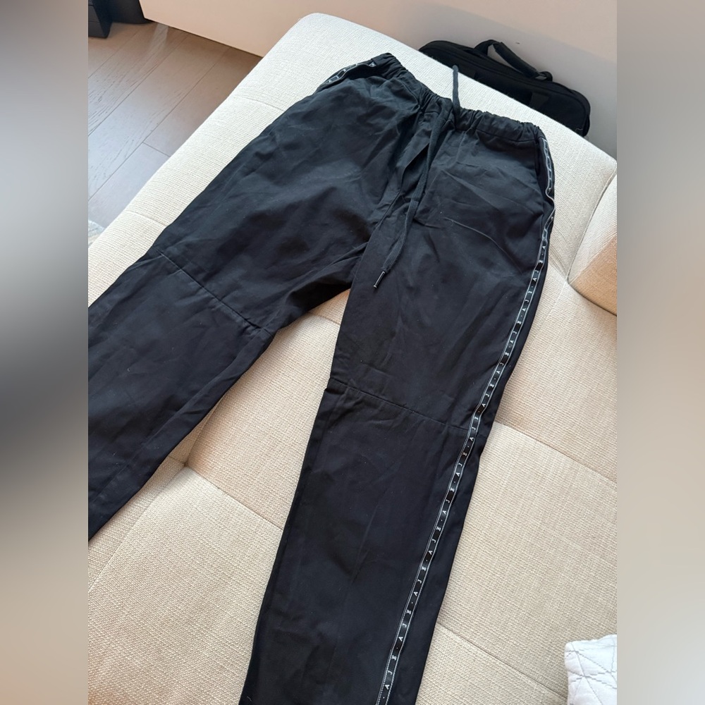 Aje Black Drawstring Track Pants with Side Tape